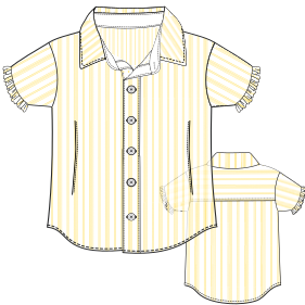 Patron ropa, Fashion sewing pattern, molde confeccion, patronesymoldes.com Shirt 100 GIRLS Shirts